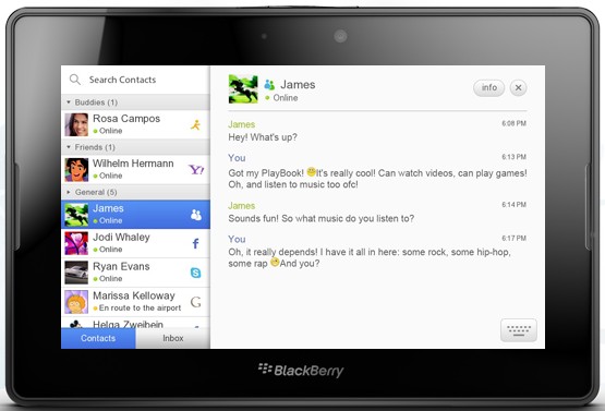 Free IM+ Now Available for BlackBerry PlayBook im+ pro blackberry playbook